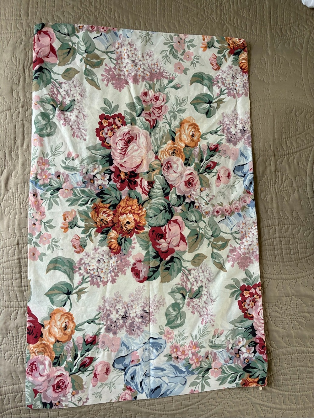 Vintage Ralph Lauren Allison Floral 100% Cotton Standard Pillow Case